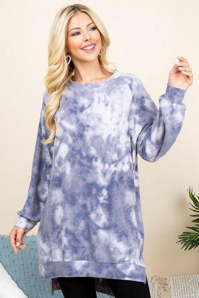 Ultra Cozy Tie Dye French Terry Brush Oversize Casual Pullover - Absolute Fashion 2020