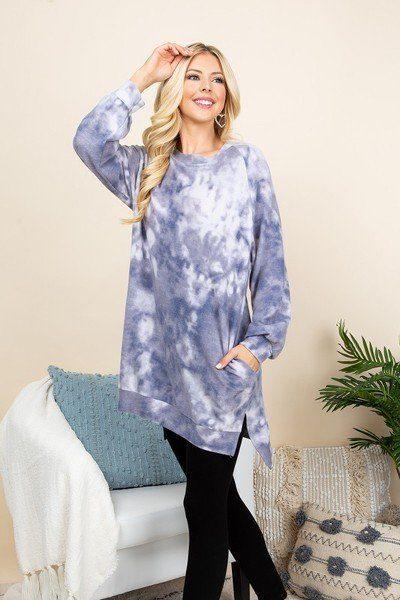 Ultra Cozy Tie Dye French Terry Brush Oversize Casual Pullover - Absolute Fashion 2020