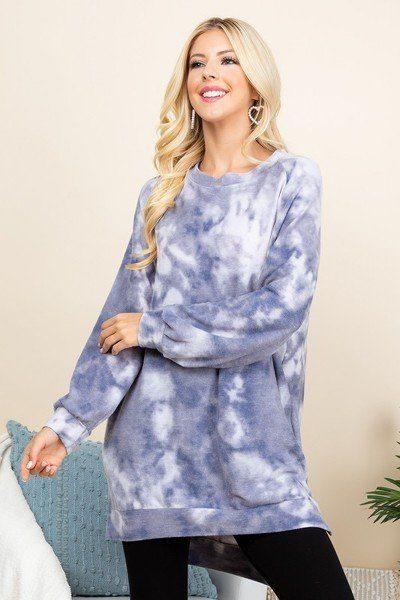 Ultra Cozy Tie Dye French Terry Brush Oversize Casual Pullover - Absolute Fashion 2020
