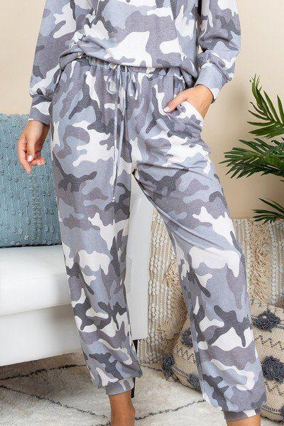 Camo Army Printed French Terry Casual Loungewear Joggers - Absolute Fashion 2020