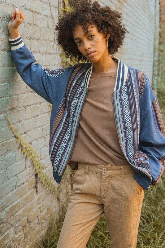 A Woven Jacket That Features Tribal Striped Accents - Absolute Fashion 2020