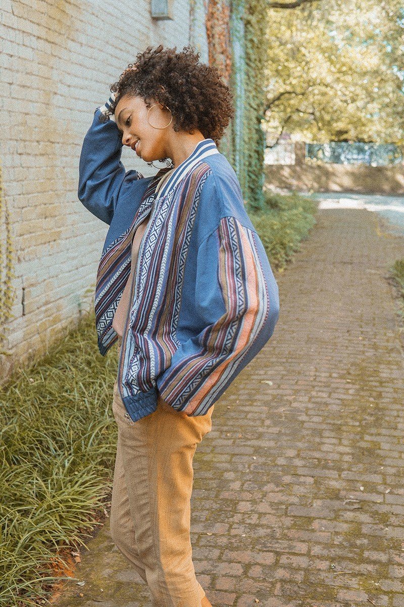 A Woven Jacket That Features Tribal Striped Accents - Absolute Fashion 2020
