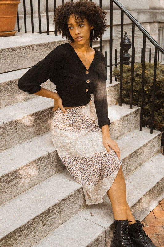 A Floral-print Woven Midi Skirt - Absolute Fashion 2020