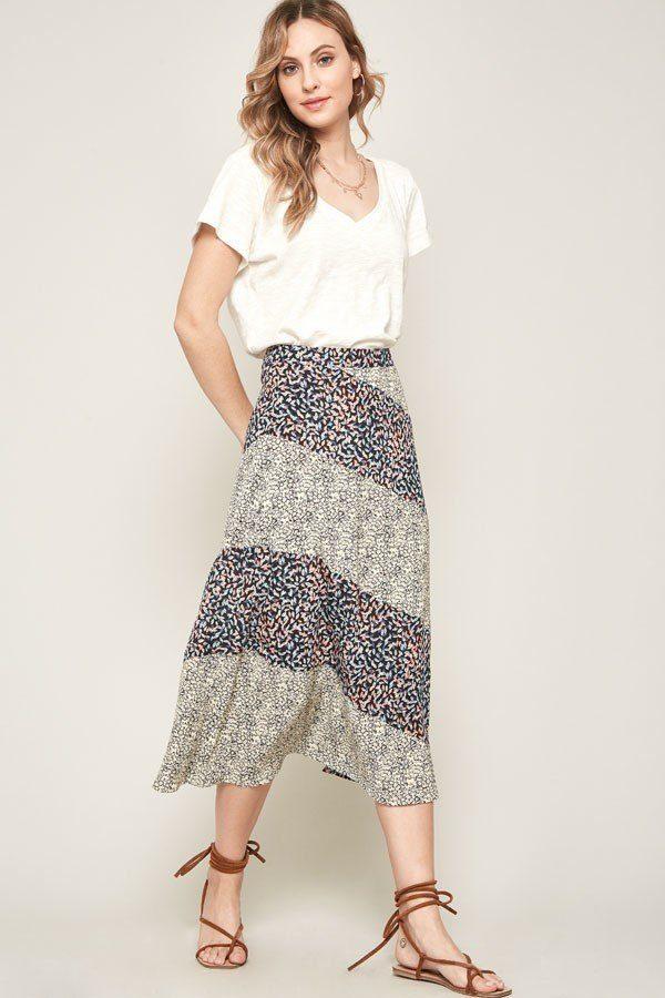 A Floral-print Woven Midi Skirt - Absolute Fashion 2020