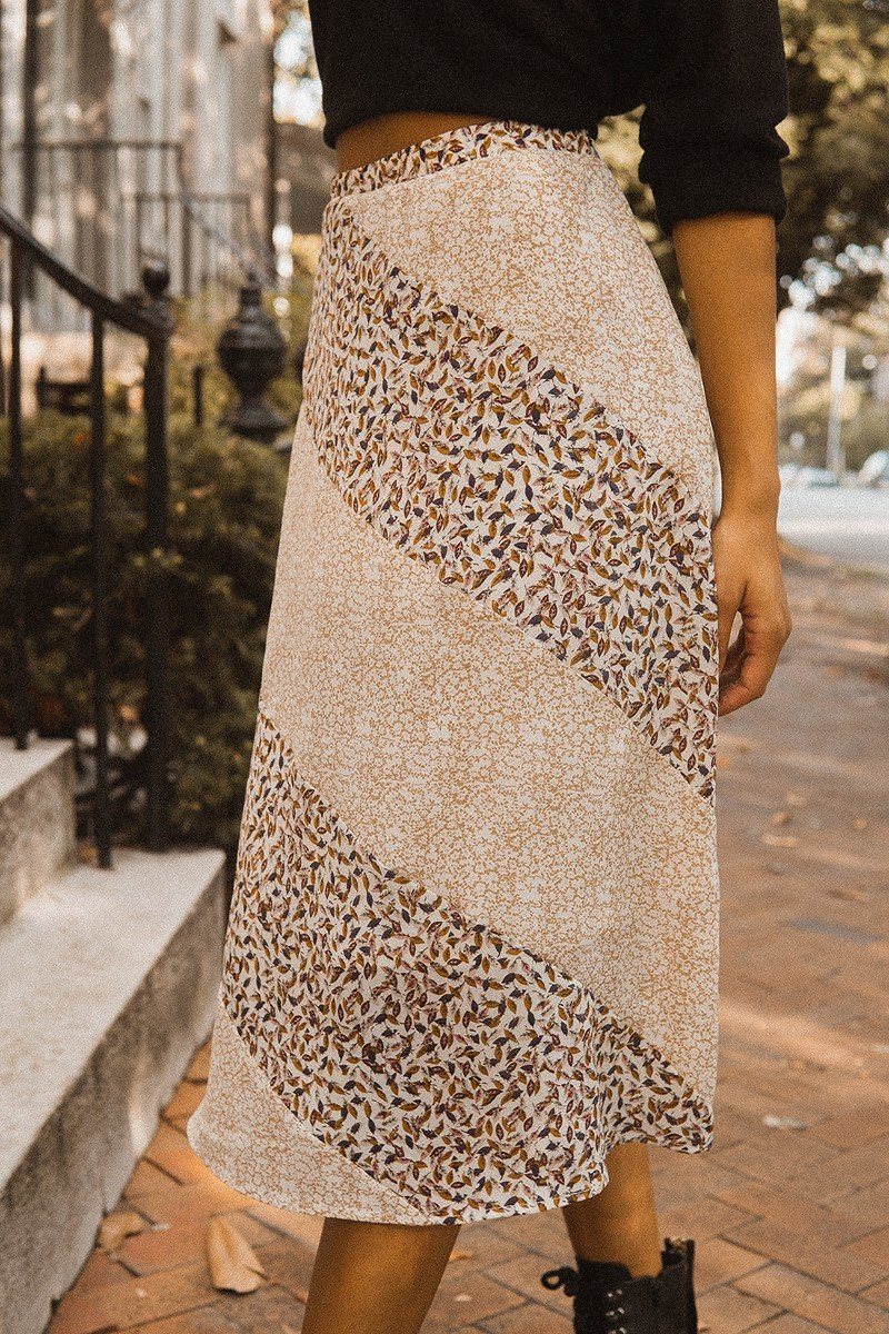 A Floral-print Woven Midi Skirt - Absolute Fashion 2020