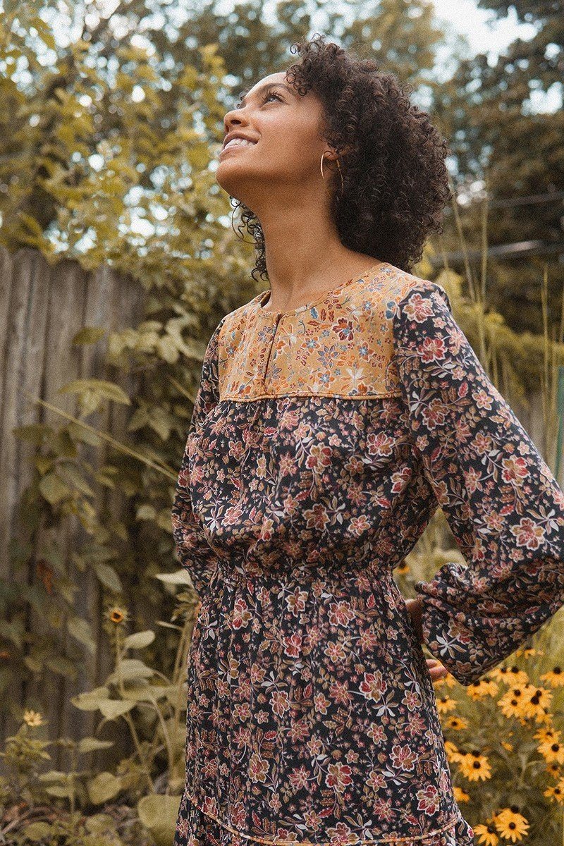A Floral-print Woven Midi Dress - Absolute Fashion 2020