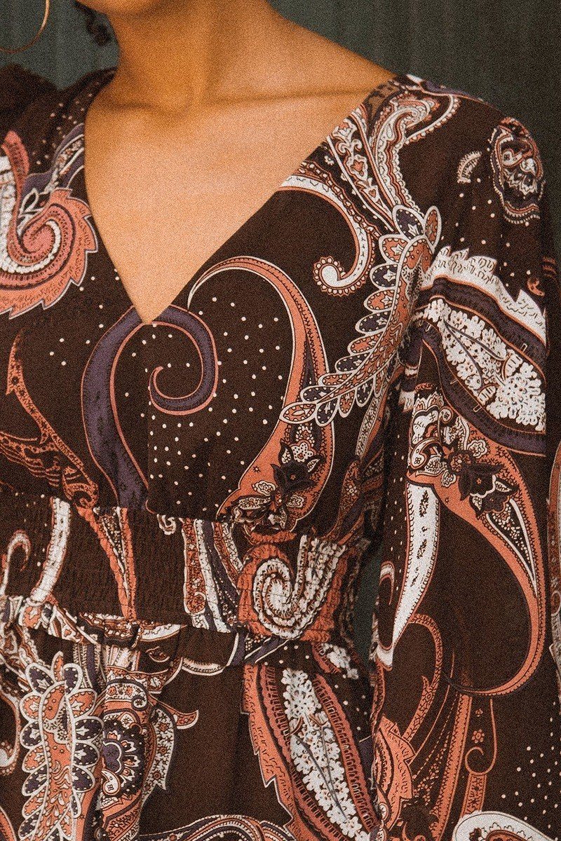 A Woven Mini Dress In Vintage Paisley Print - Absolute Fashion 2020