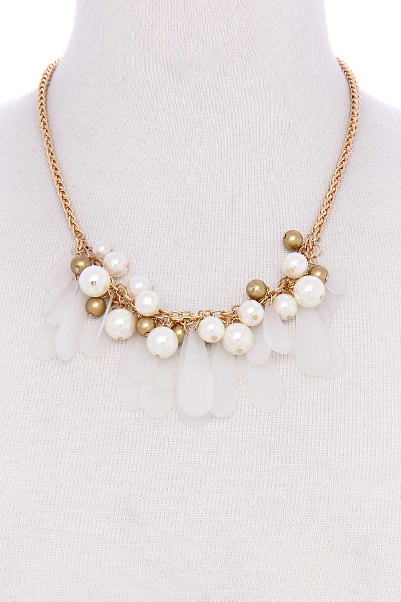 Black And Gold Balls With Tassel Statement Necklace - Absolute Fashion 2020