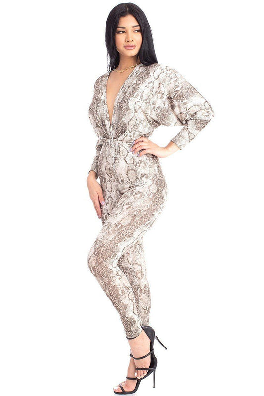 Animal Print Dolman Sleeve Jumpsuits - Absolute Fashion 2020