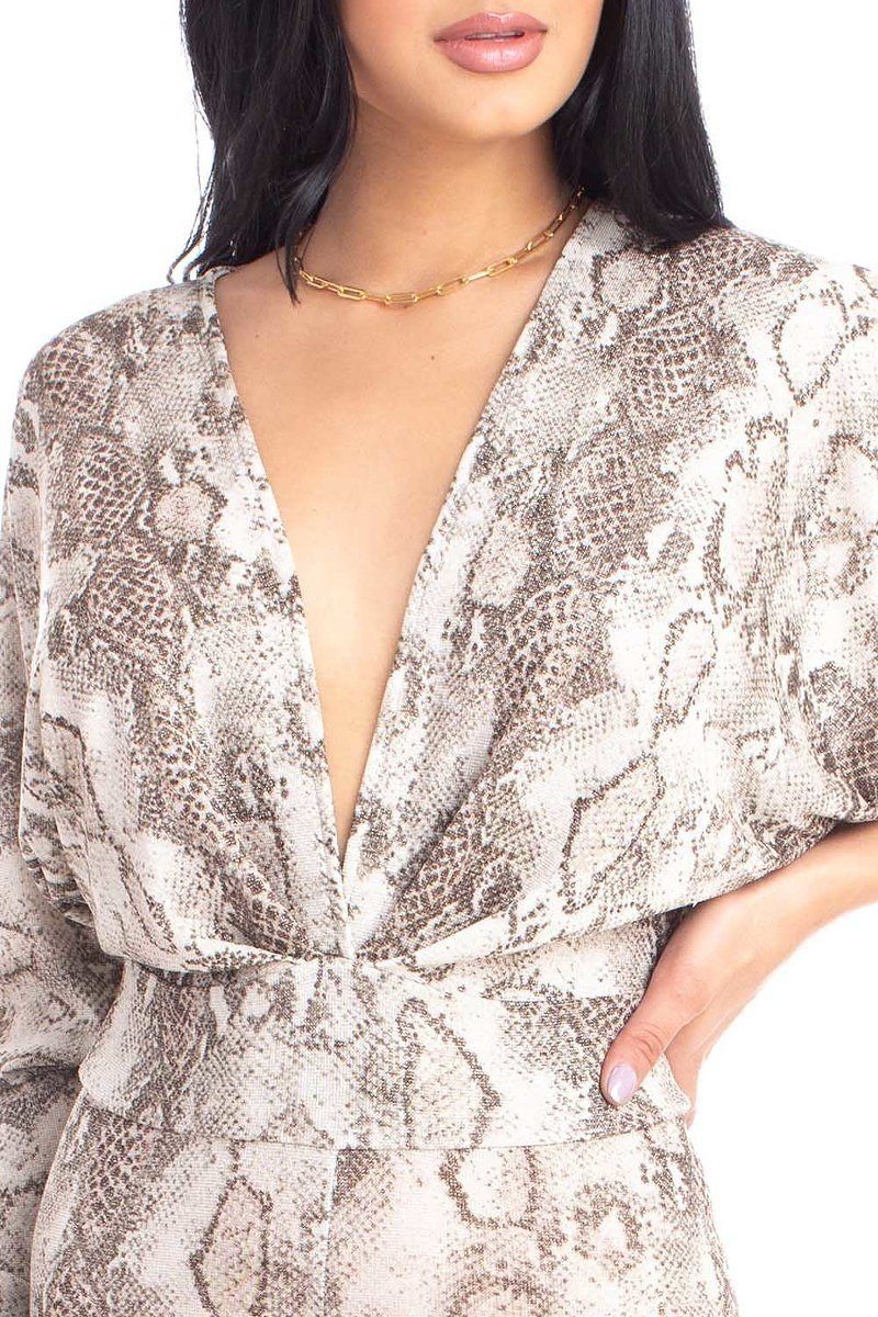 Animal Print Dolman Sleeve Jumpsuits - Absolute Fashion 2020