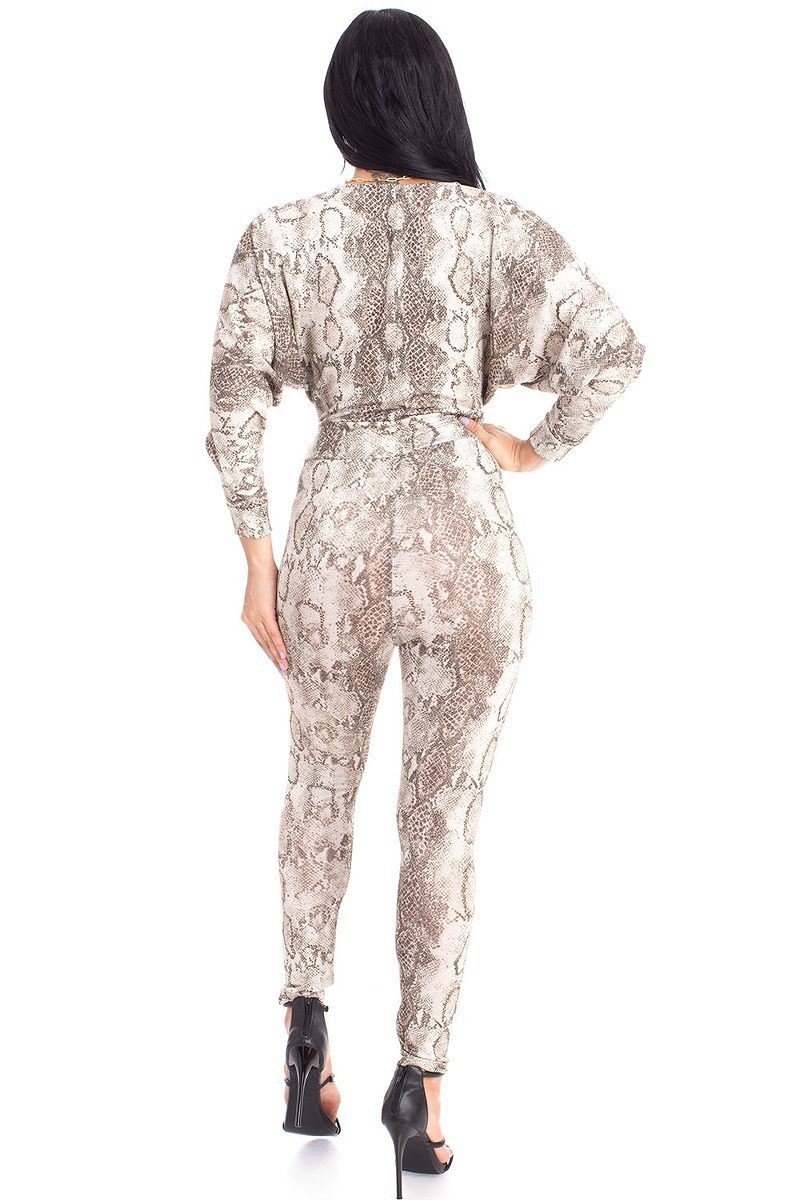 Animal Print Dolman Sleeve Jumpsuits - Absolute Fashion 2020