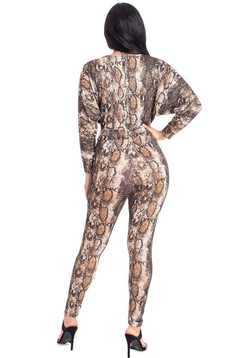 Animal Print Dolman Sleeve Jumpsuits - Absolute Fashion 2020