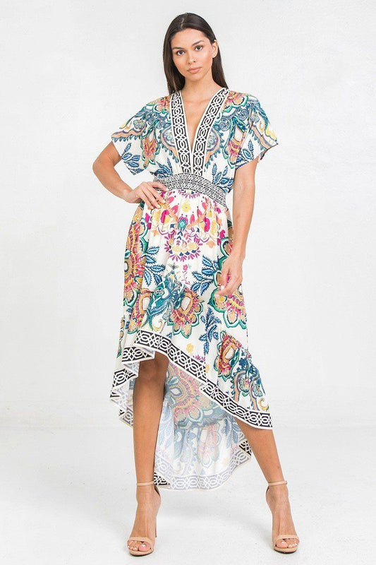 A Printed Woven Hi-lo Dress - Absolute Fashion 2020