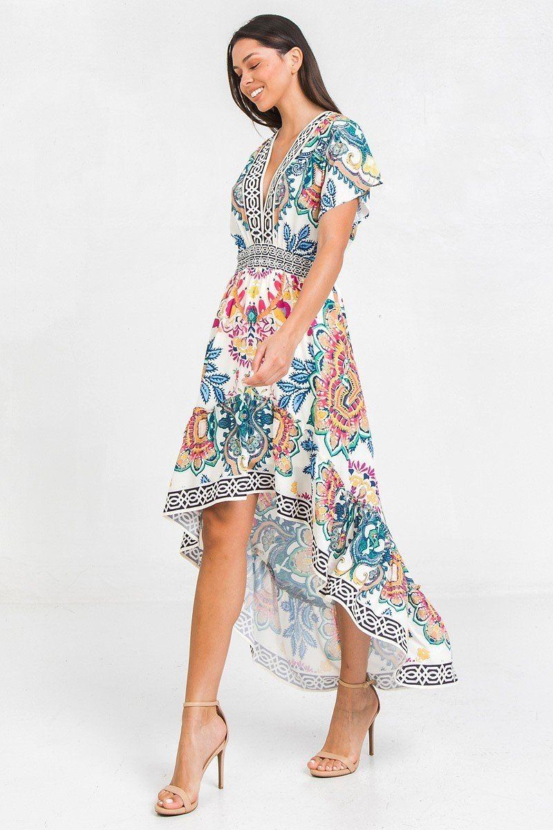 A Printed Woven Hi-lo Dress - Absolute Fashion 2020