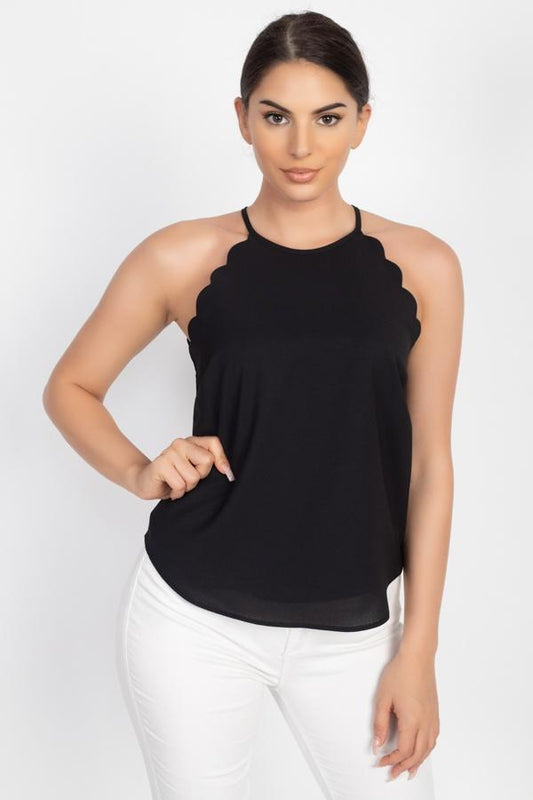 Halter Neck Scallop Top - Absolute Fashion 2020
