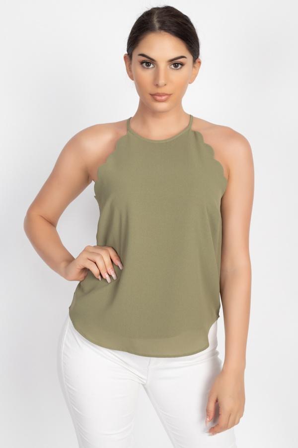 Halter Neck Scallop Top - Absolute Fashion 2020