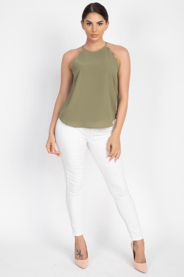 Halter Neck Scallop Top - Absolute Fashion 2020