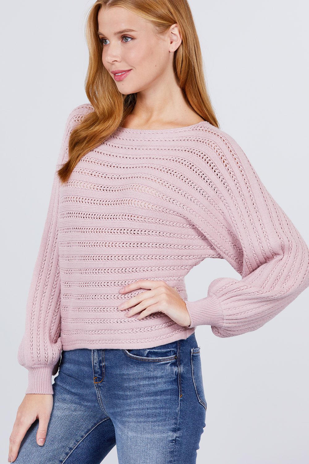 Dolman Sleeve Boat Neck Sweater - Absolute Fashion 2020
