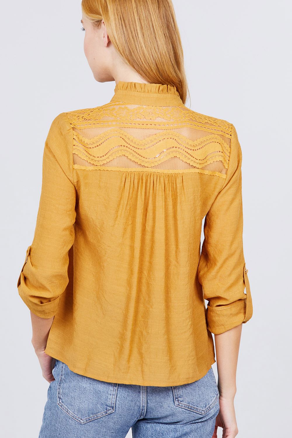V-neck Button Down Woven Top - Absolute Fashion 2020