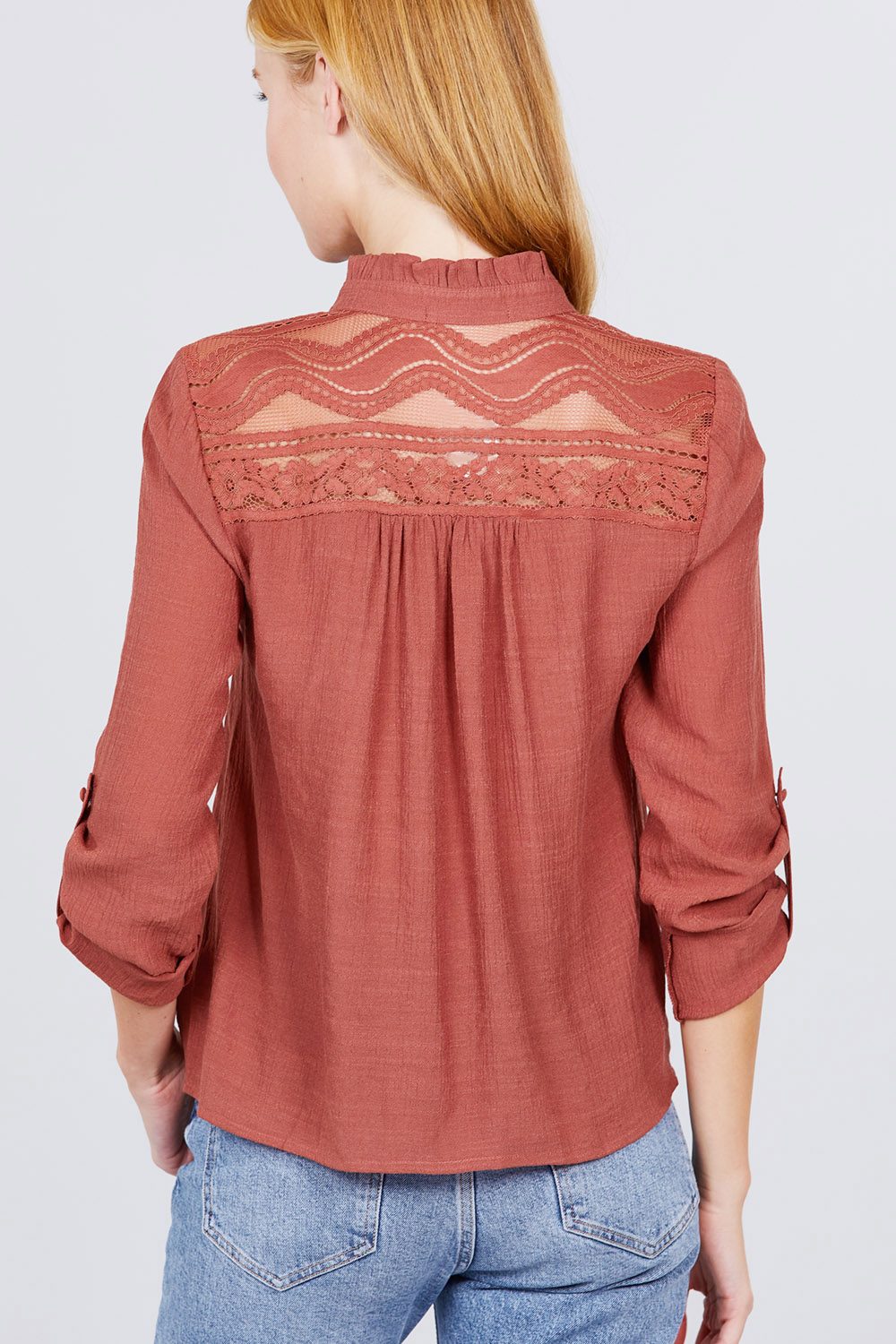 V-neck Button Down Woven Top - Absolute Fashion 2020