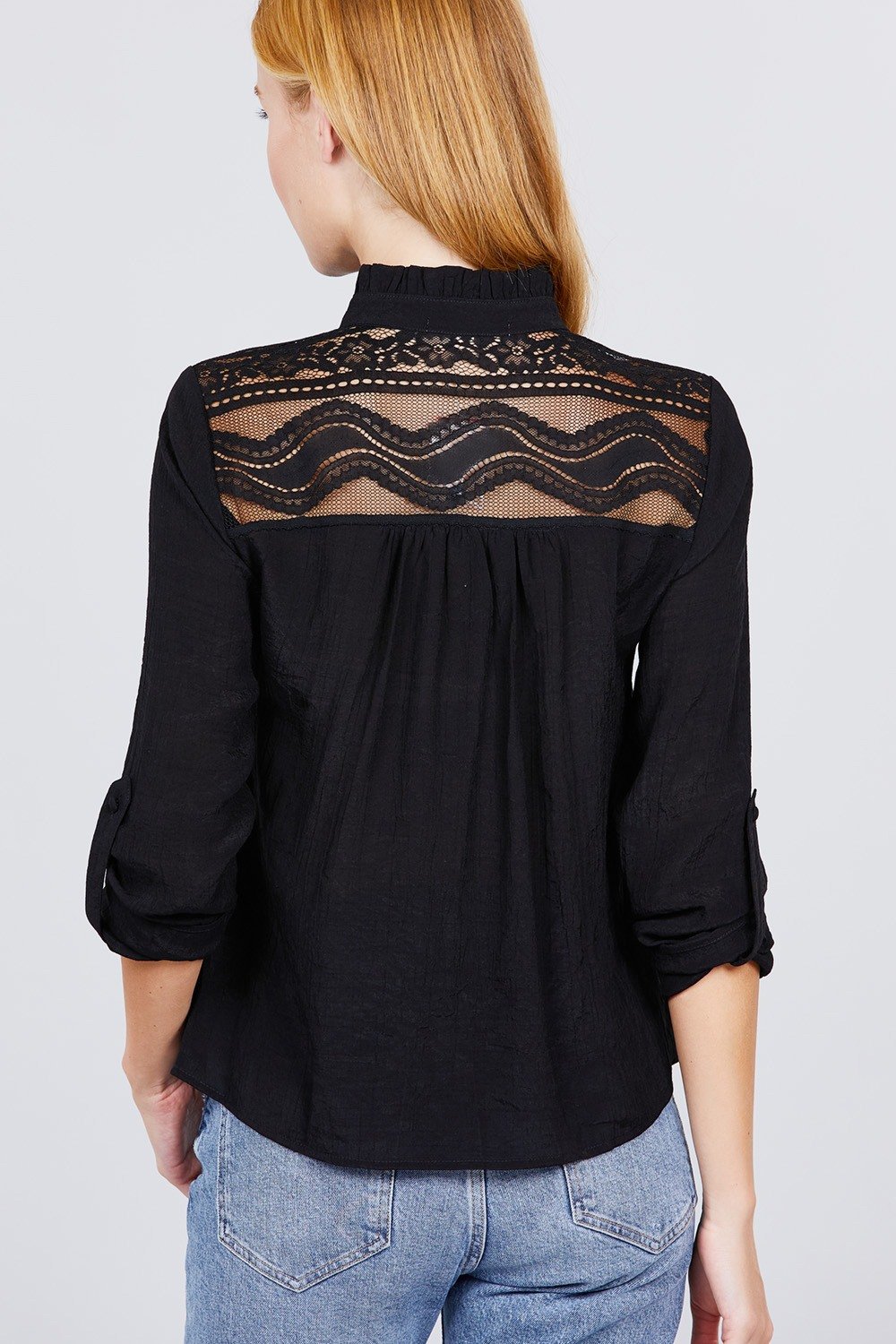 V-neck Button Down Woven Top - Absolute Fashion 2020