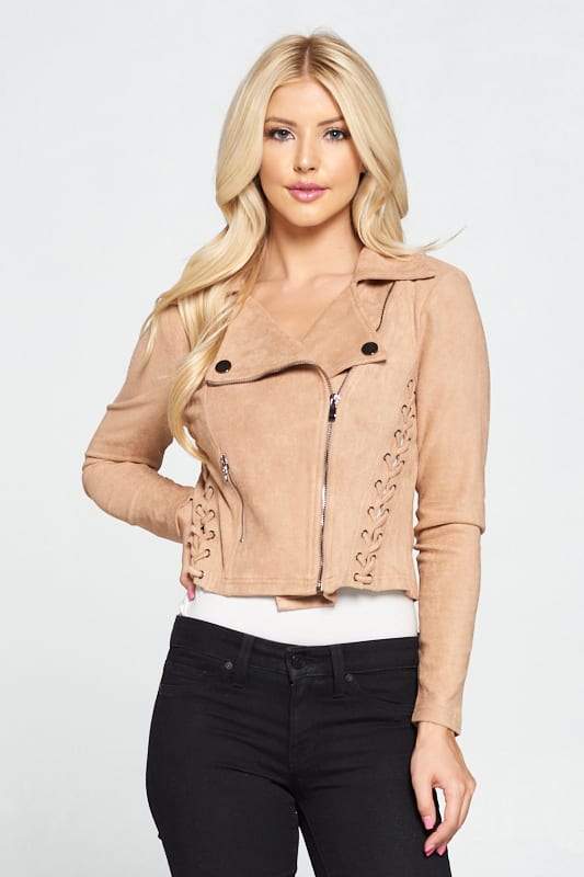 Faux Suede Moto Leather Jacket - Absolute Fashion 2020