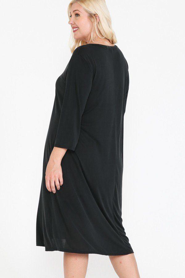 V Neck Hidden Pocket Swing Dress - Absolute Fashion 2020