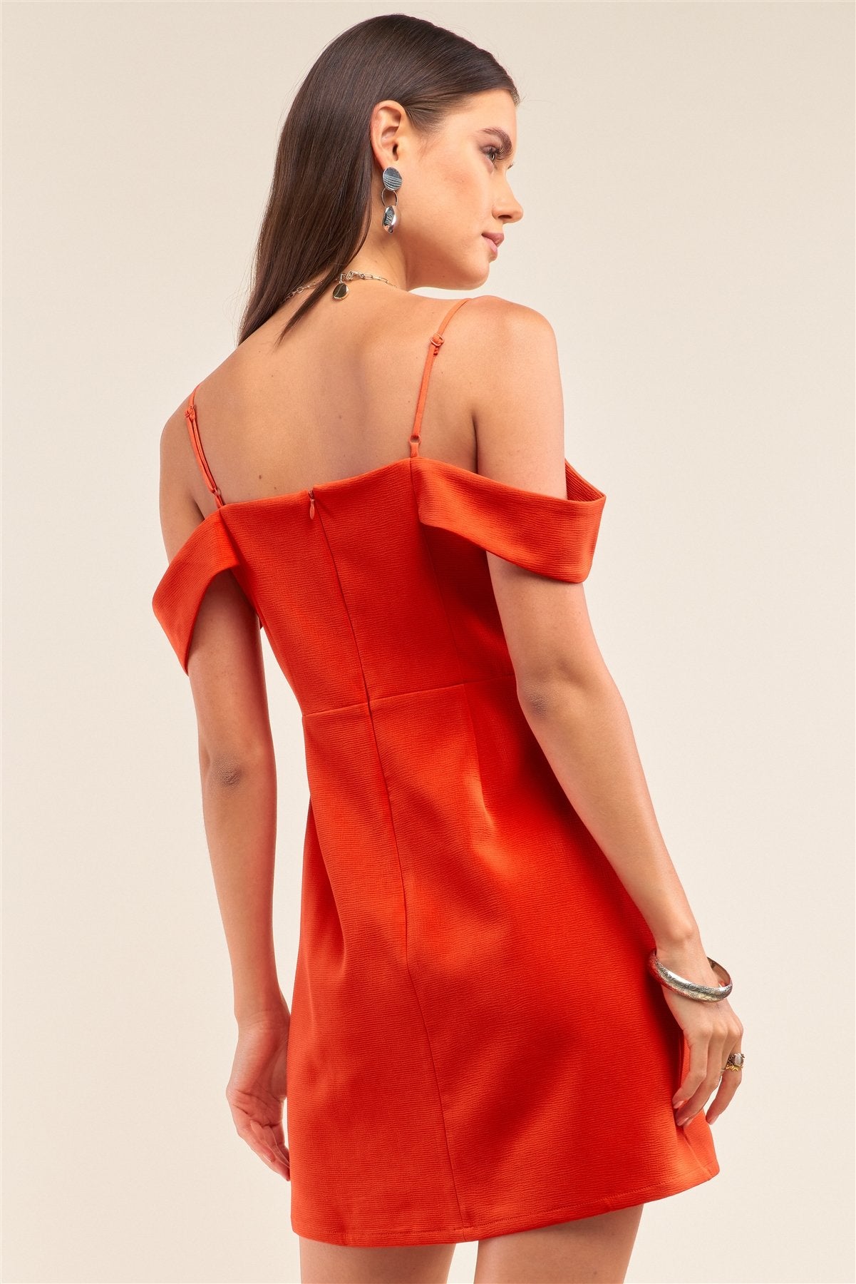 Tomato Red Sweetheart Neck Off The Shoulder Mini Dress - Absolute Fashion 2020