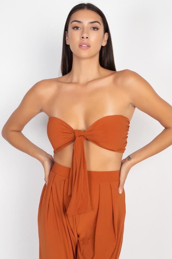 Front Tie Top & Pants Set - Absolute Fashion 2020