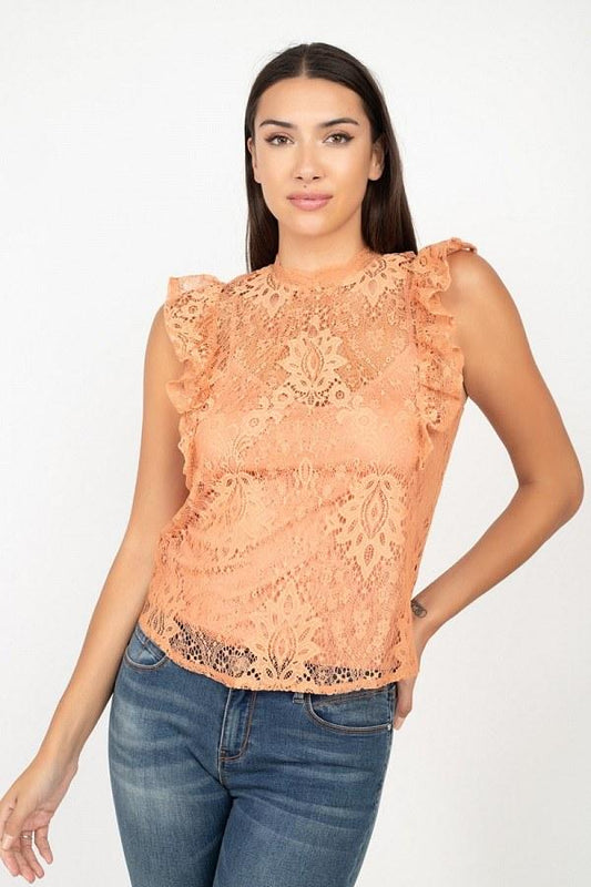 Sleeveless Lace Lining Top - Absolute Fashion 2020