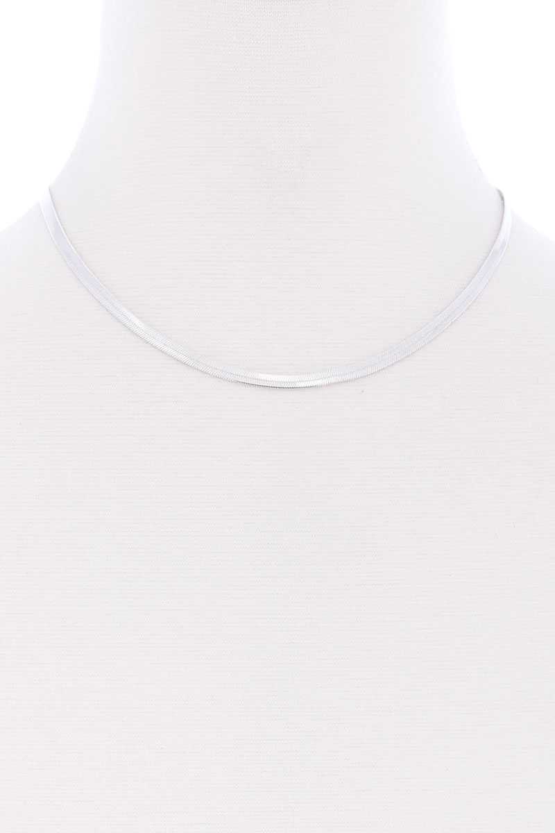 Herringbone Chain Metal Short Necklace - Absolute Fashion 2020