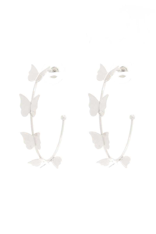 Butterfly Metal Open Hoop Earring - Absolute Fashion 2020