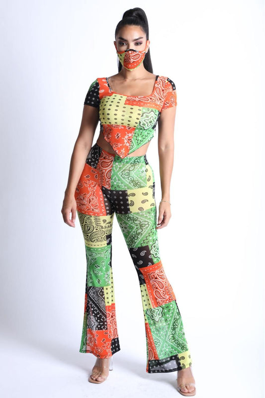 Bandanna Patchwork Mesh Set - Absolute Fashion 2020