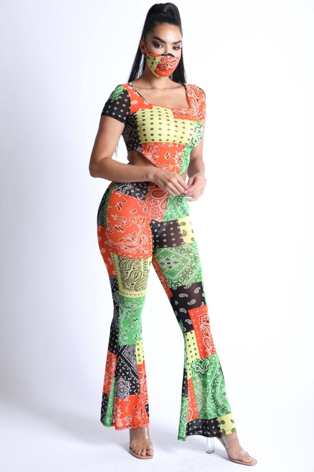 Bandanna Patchwork Mesh Set - Absolute Fashion 2020