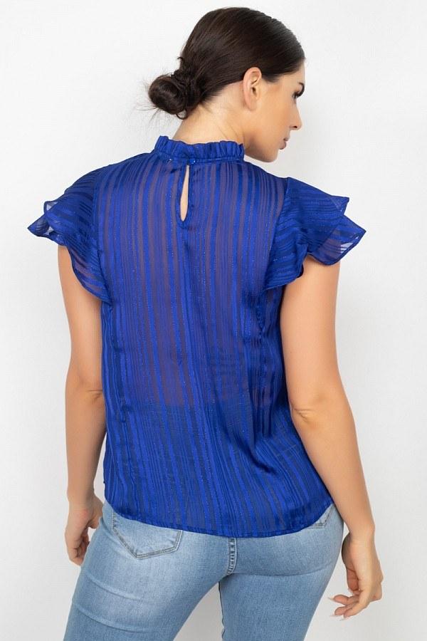 Short Sleeve Ruffle Shadow Top - Absolute Fashion 2020