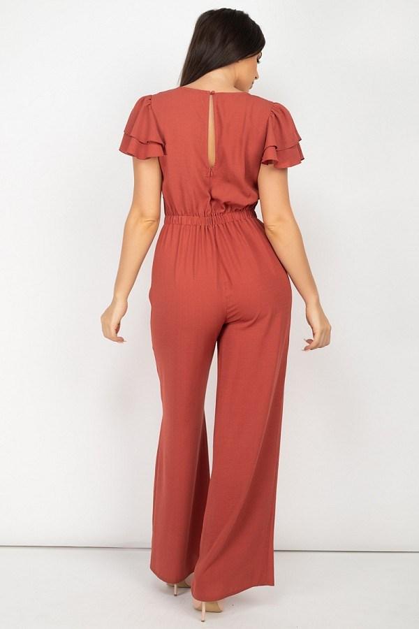 V-neck Lace Jumpsuit - Absolute Fashion 2020