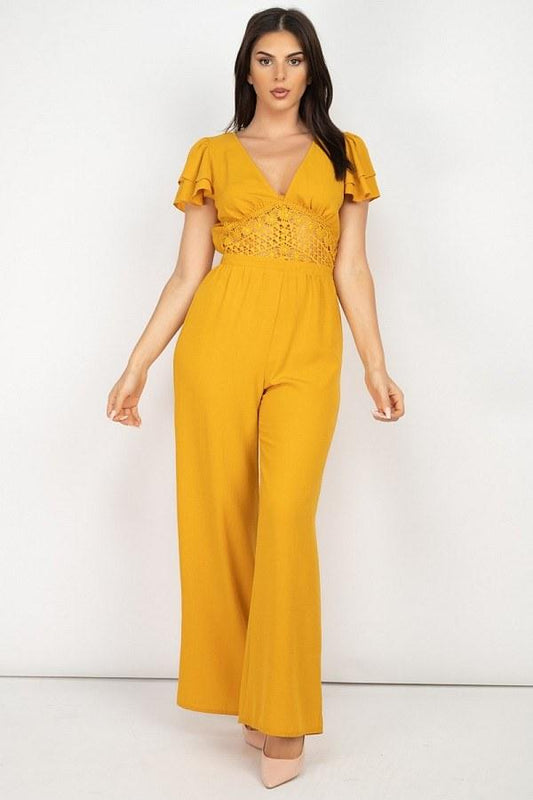 V-neck Lace Jumpsuit - Absolute Fashion 2020