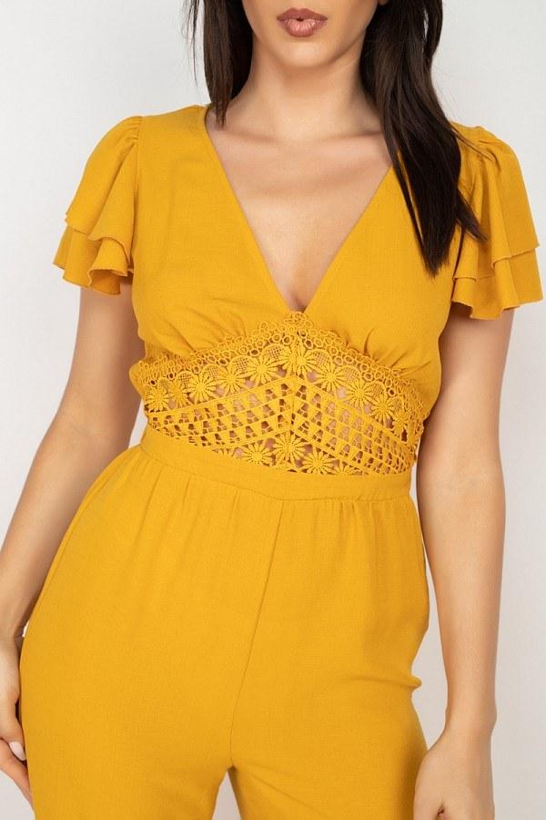 V-neck Lace Jumpsuit - Absolute Fashion 2020