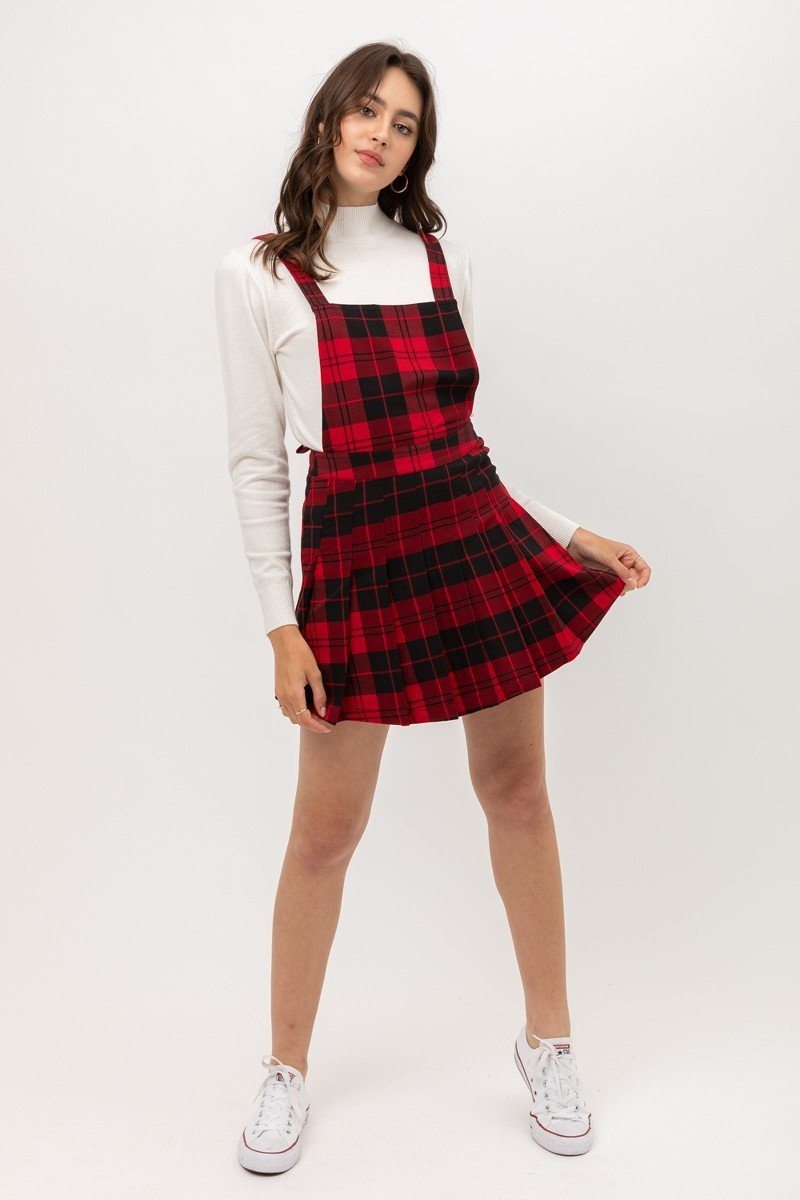 Woven Stretch Plaid Pleated Skirtall - Absolute Fashion 2020