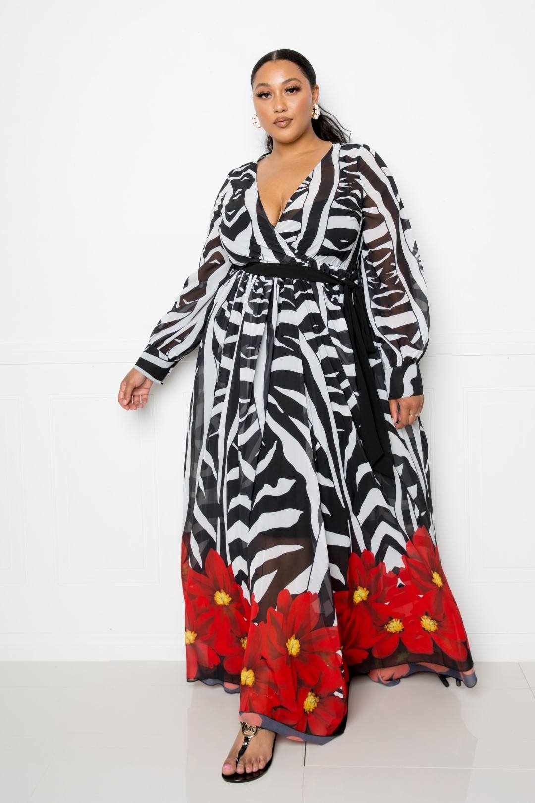 Zebra Printed Maxi Dress - Absolute Fashion 2020