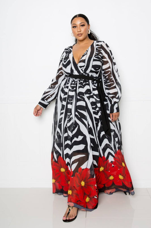 Zebra Printed Maxi Dress - Absolute Fashion 2020