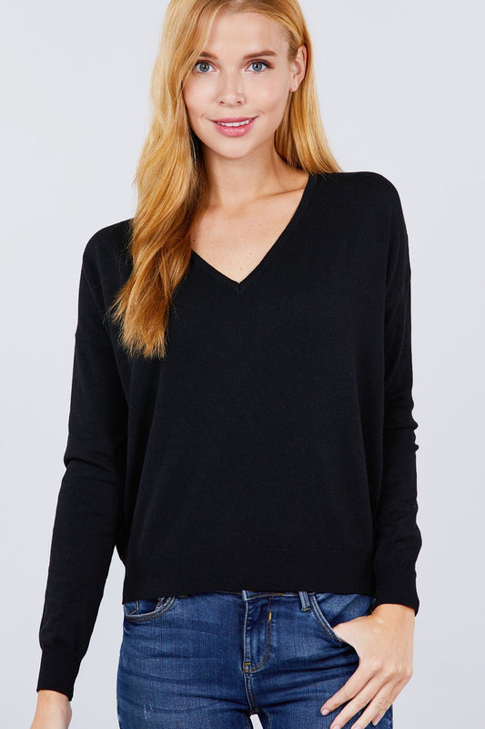 V-neck Back Cross Sweater - Absolute Fashion 2020