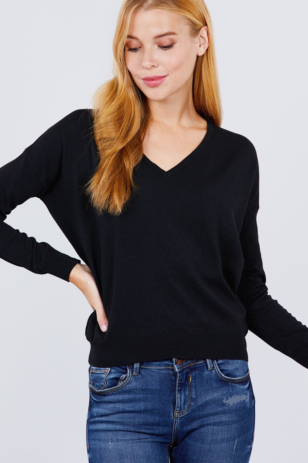 V-neck Back Cross Sweater - Absolute Fashion 2020