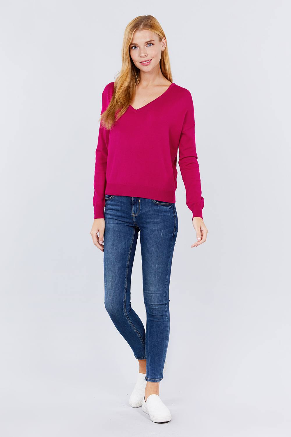 V-neck Back Cross Sweater - Absolute Fashion 2020