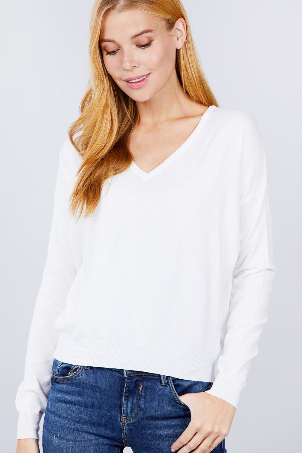 V-neck Back Cross Sweater - Absolute Fashion 2020