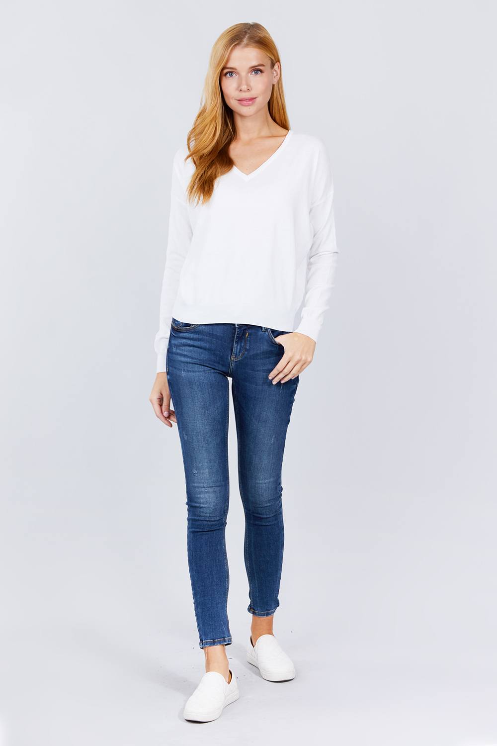 V-neck Back Cross Sweater - Absolute Fashion 2020
