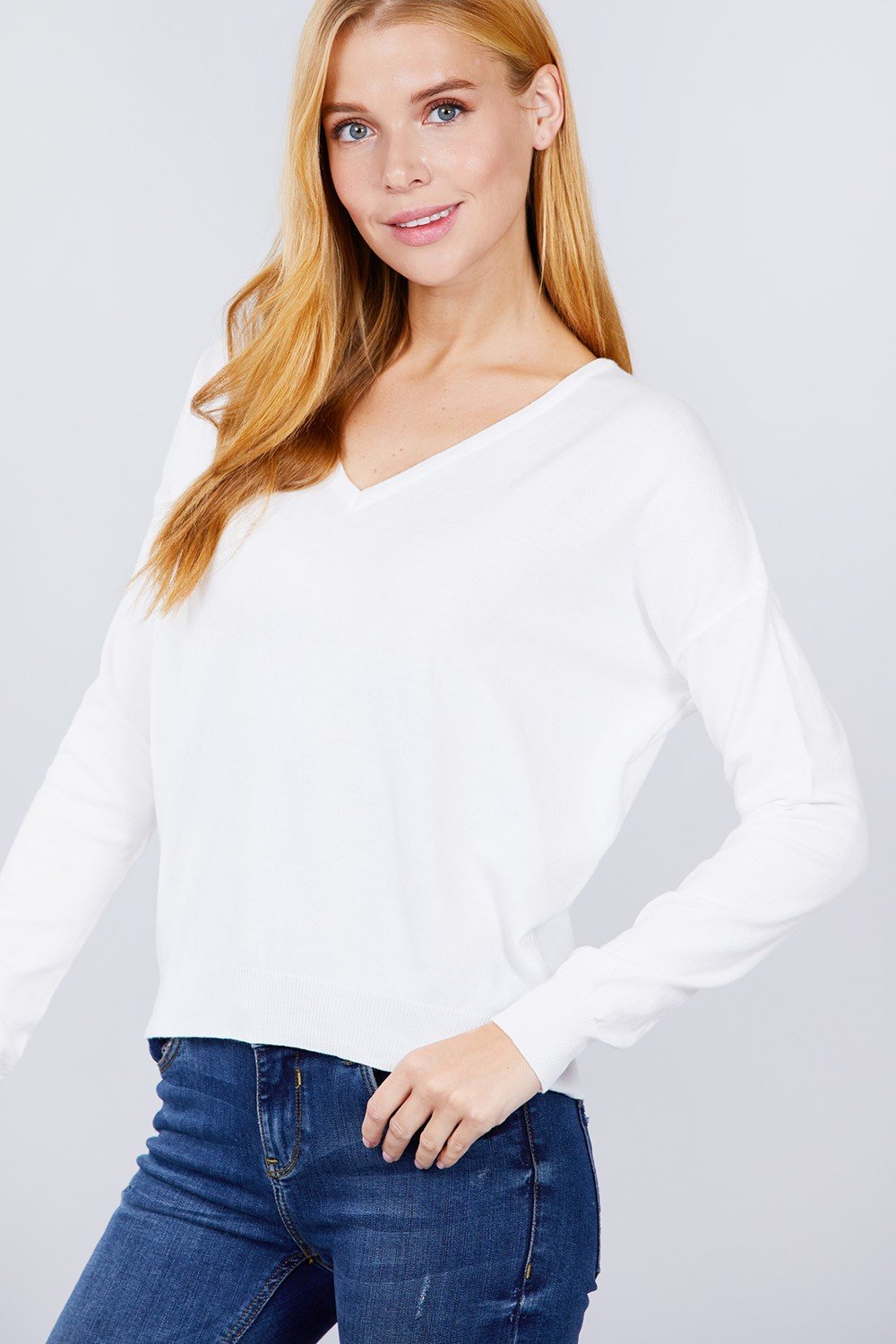 V-neck Back Cross Sweater - Absolute Fashion 2020
