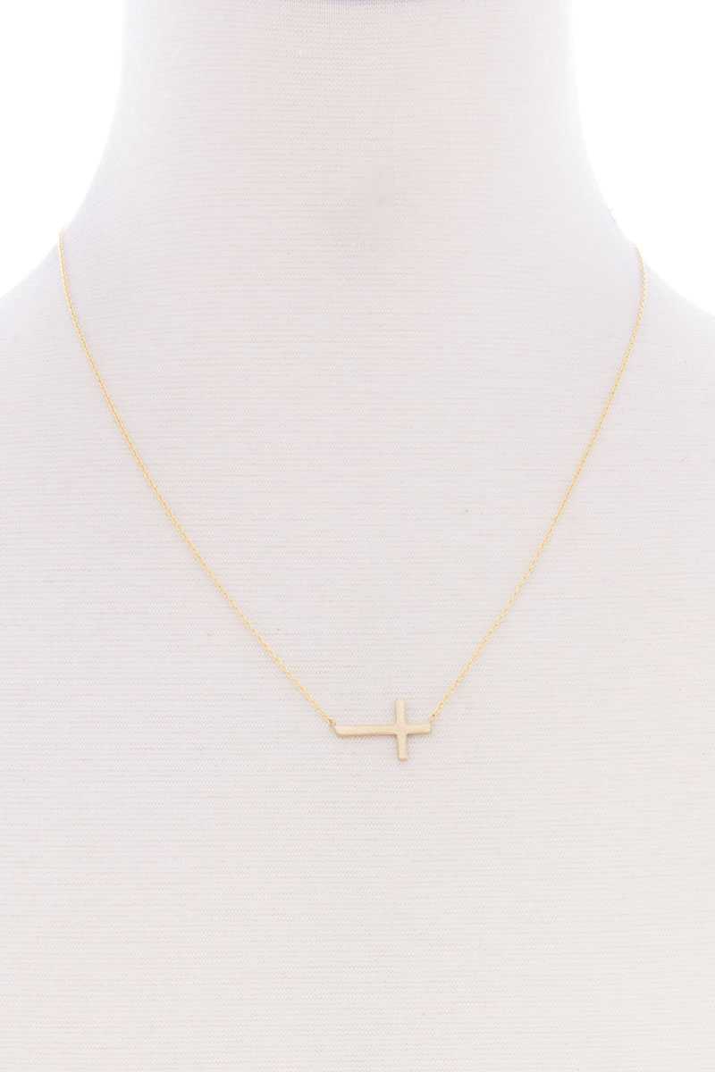 Blb Cross Dainty Metal Message Necklace - Absolute Fashion 2020
