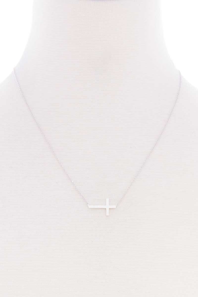 Blb Cross Dainty Metal Message Necklace - Absolute Fashion 2020