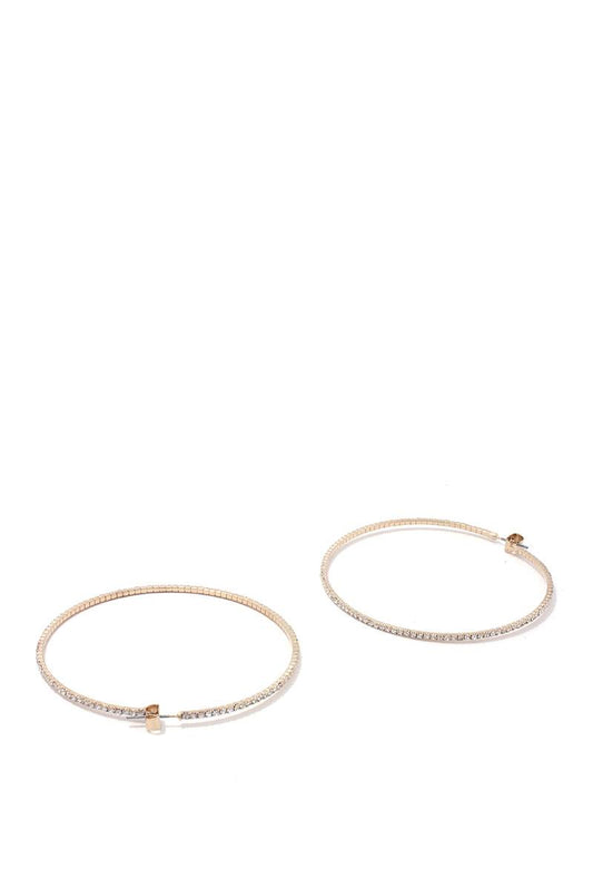 Rhinestone Hoop Earring - Absolute Fashion 2020